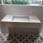 Πάγκος μπάνιου με νιπτήρα 100x46x15 από γρανίτη gres porcell.smaltato επιφάνεια: Ματ με 1 νιπτήρα, χρώμα: Γκρι Νιπτηροπάγκοι