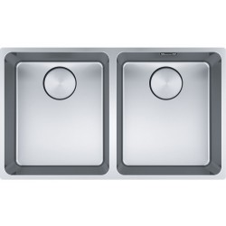 Νεροχύτης ανοξείδωτος 70,5x40 από inox επιφάνεια: Λεία ματ χωρίς πάγκο υποκαθήμενος, 2 γούρνες (74,5x44cm), χρώμα: Χρωμέ Ανοξείδωτοι