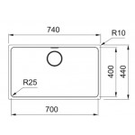 Sink Stainless (Steel) 70x40 material: Inox surface: Matt free Undermount 1 bowl, color: Chrome Stainless steel Sink Stainless (Steel) 70x40 material: Inox surface: Matt free Undermount 1 bowl, color: Chrome Stainless steel