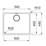 Sink Stainless (Steel) 50x40 material: Inox surface: Matt free Undermount 1 bowl (54x44), color: Chrome Stainless steel Sink Stainless (Steel) 50x40 material: Inox surface: Matt free Undermount 1 bowl (54x44), color: Chrome Stainless steel