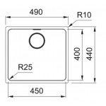 Sink Stainless (Steel) 45x40 material: Inox surface: Matt free Undermount 1 bowl (49x44), color: Chrome Stainless steel Sink Stainless (Steel) 45x40 material: Inox surface: Matt free Undermount 1 bowl (49x44), color: Chrome Stainless steel