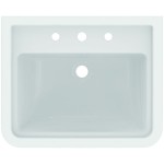 Washbasin Wall-mounted 61,5x50x17,5 With 1 bowl With overflow / no pedestal With three holes material: Porcelain, color: White surface: Glossy Wall-mounted Washbasin Wall-mounted 61,5x50x17,5 With 1 bowl With overflow / no pedestal With three holes material: Porcelain, color: White surface: Glossy Wall-mounted