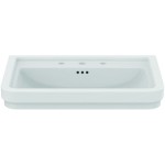 Washbasin Wall-mounted 71,5x50x17,5 With 1 bowl With overflow / no pedestal With three holes material: Porcelain, color: White surface: Glossy Wall-mounted