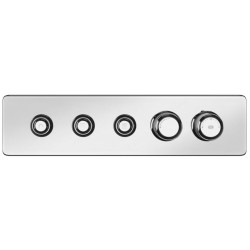 Shower tap Wall-mounted external part 3 way material: Brass thermostatic With plate with separate exits without hand shower, hose and holder, color: Chrome surface: Glossy Wall-mounted - external part