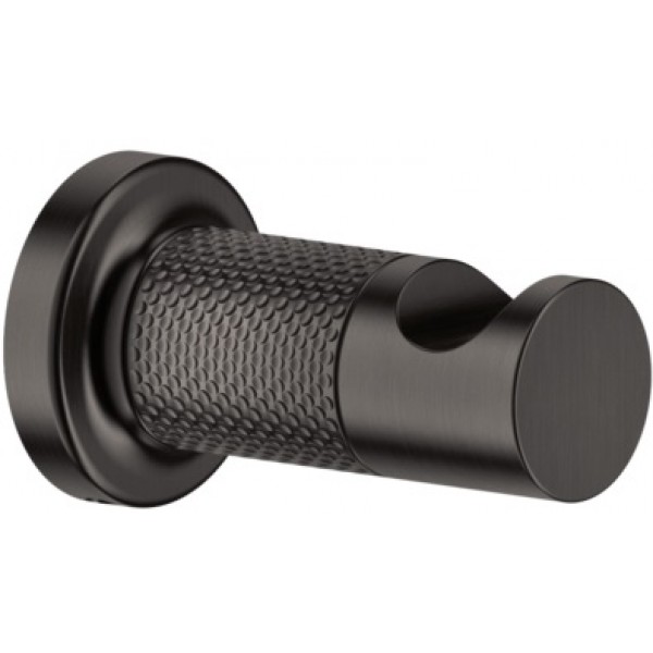 Άγκιστρο από ορείχαλκο μονό Black Metal Brushed PVD, χρώμα: Μαύρο επιφάνεια: Βουρτσισμένη Άγκιστρα