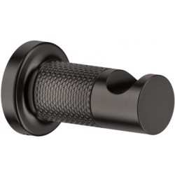 Άγκιστρο από ορείχαλκο μονό Black Metal Brushed PVD, χρώμα: Μαύρο επιφάνεια: Βουρτσισμένη Άγκιστρα