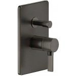 Shower tap Wall-mounted external part 2 way material: Brass mixer With plate without hand shower, hose and holder Black Metal Brushed PVD, color: Black surface: Brushed Wall-mounted - external part