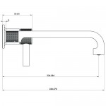 Wash basin tap Wall-mounted - external part 2 holes mixer Without waste, color: Black Black Metal Brushed PVD material: Brass surface: Brushed Wall-mounted - external part