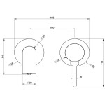 Wash basin tap Wall-mounted - external part 2 holes mixer Without waste, color: Black Black Metal Brushed PVD material: Brass surface: Brushed Wall-mounted - external part