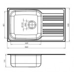 Sink Stainless (Steel) 86x50 material: Inox surface: Matt left / right nested 1 bowl, color: Chrome Stainless steel