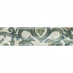Μπορντούρα (Listello) 6x24 Ιταλίας naturale, 8,5mm rettificato Α’ διαλογής επιφάνεια: Γυαλιστερή, απόχρωση: Λευκό/Πράσινο Μπορντούρες-Decore