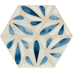 Patchwork πλακιδίου 25x21,6 Ιταλίας, σχήμα: Εξάγωνο Α’ διαλογής επιφάνεια: Ματ Εξάγωνο, 9mm, απόχρωση: Μπλε Patchwork