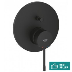 Shower tap Wall-mounted external part 2 way material: Brass mixer With plate without hand shower, hose and holder phantom black, color: Black surface: Matt
