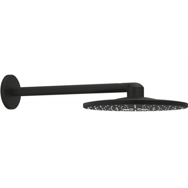 Shower head Wall-mounted 31x31 material: Brass, style: 2 sprays, color: Black surface: Matt Overhead showers
