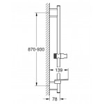 Βέργα ντους 90cm από ορείχαλκο phantom black με σαπουνοθήκη, χρώμα: Μαύρο επιφάνεια: Ματ Βέργες ντους