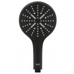 Shower head 3 jets phantom black, color: Black surface: Matt Hand showers