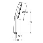 Shower head 3 jets phantom black, color: Black surface: Matt Hand showers