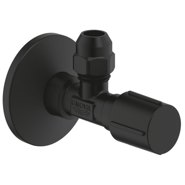 Διακόπτης ματ, γωνιακός, 1/2” x3/8” , phantom black από ορείχαλκο, χρώμα: Μαύρο επιφάνεια: Ματ Διακόπτες, Κάνουλες