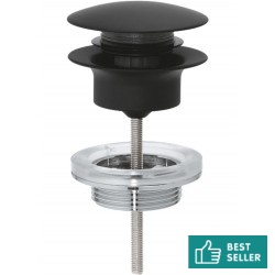 Waste Valve With overflow / Without overflow material: Brass surface: Matt, color: Black Waste overflows