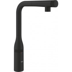 Kitchen tap Deck-mounted material: Brass With Pull-Out Spray 1 jet, color: Black surface: Matt