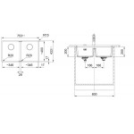 Sink Granite 72,1x40 free Undermount 2 cabinet black matte, color: Black Granite Sink Granite 72,1x40 free Undermount 2 cabinet black matte, color: Black Granite