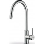 Μπαταρία κουζίνας επικαθήμενη από inox με ντους, χρώμα: Χρωμέ επιφάνεια: Βουρτσισμένη Επικαθήμενες