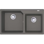 Sink Granite 86x50 free nested / Flushmount 1 ½ cabinet stone grey, color: Grey Granite