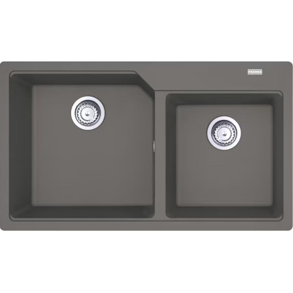 Sink Granite 86x50 free nested / Flushmount 1 ½ cabinet stone grey, color: Grey Granite