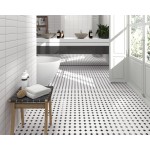 Mosaic 29,5x29,5 Spain, shape: Hexagon 1st choice rettificato naturale surface: Glossy, hue: White/Black Mosaics