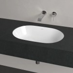 Washbasin Under counter 57x37,5 material: Porcelain With overflow, color: White surface: Glossy Under counter