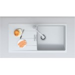 Sink Granite 100x50 left / right nested 1 bowl Polar White, color: White Granite