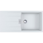 Sink Granite 100x50 left / right nested 1 bowl Polar White, color: White Granite
