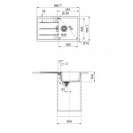 Sink Granite 86x50 left / right nested 1 bowl polar white, color: White Sink Granite 86x50 left / right nested 1 bowl polar white, color: White Granite
