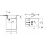 Sink Granite 78x50 left / right nested 1 bowl polar white, color: White Granite Sink Granite 78x50 left / right nested 1 bowl polar white, color: White Granite