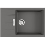 Sink Granite 78x50 left / right nested 1 bowl stone grey, color: Grey Granite