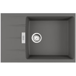 Sink Granite 78x50 left / right nested 1 bowl stone grey, color: Grey