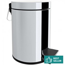 Χαρτοδοχείο soft close, inox brushed από inox 6 lt επιδαπέδιος τύπος κλειστό, χρώμα: Χρωμέ επιφάνεια: Γυαλιστερή Χαρτοδοχεία
