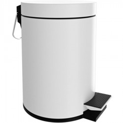 Waste bin material: Brass 6 lt Closed Floor standing, color: White surface: Matt Dustbins