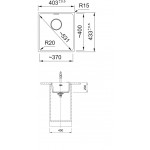 Νεροχύτης γρανιτένιος 37x40 χωρίς πάγκο υποκαθήμενος, 1 γούρνα (40,3x43,3cm) polar white, χρώμα: Λευκό Γρανιτένιοι