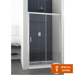 Καμπίνα ντουζιέρας ευθύγραμμη 150x195 6mm συρόμενη S επιφάνεια: Γυαλιστερή, χρώμα: Χρωμέ Ευθύγραμμες