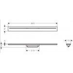 Shower channel material: Inox 80cm, color: Chrome Linear shower drains