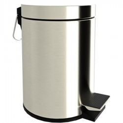 Waste bin material: Brass 6 lt Closed Floor standing, color: Chrome surface: Matt Dustbins