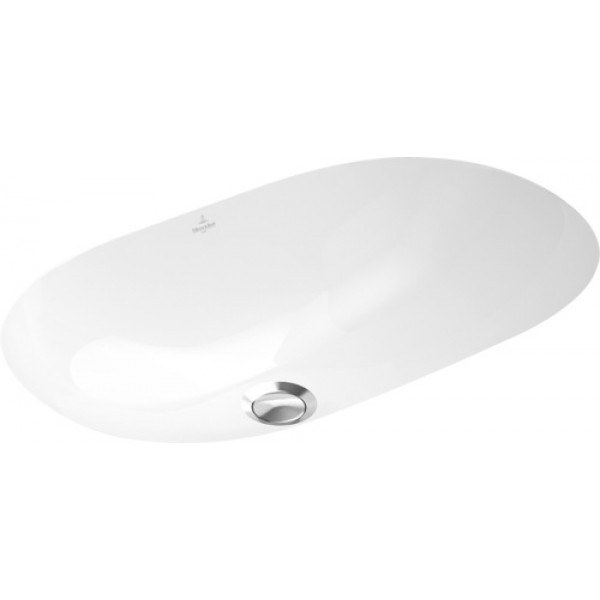 Νιπτήρας υποκαθήμενος 53x32 από πορσελάνη ceramic plus, White Alpin (58x37) με υπερχείλιση, χρώμα: Λευκό επιφάνεια: Γυαλιστερή Υποκαθήμενοι