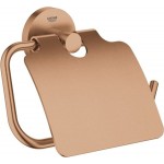 Paper holder with cover material: Brass brushed warm sunset, color: Pink Gold surface: Brushed Toilet paper holders