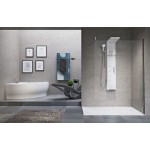 Equipped shower column shiny white 154cm, color: White surface: Glossy Indoor with hydromassage