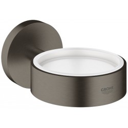 Base for wall-mounted accessories material: Brass surface: Brushed, color: Grey