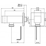 Στήριγμα ντους με παροχή σταθερό από ορείχαλκο διάμετρος 55mm, χρώμα: Χρωμέ επιφάνεια: Γυαλιστερή Στηρίγματα ντους