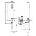 Τηλέφωνο ντους με σπιράλ & στήριγμα με παροχή 1 ροής 1,5m, ABS, χρώμα: Χρωμέ επιφάνεια: Γυαλιστερή Τηλέφωνα