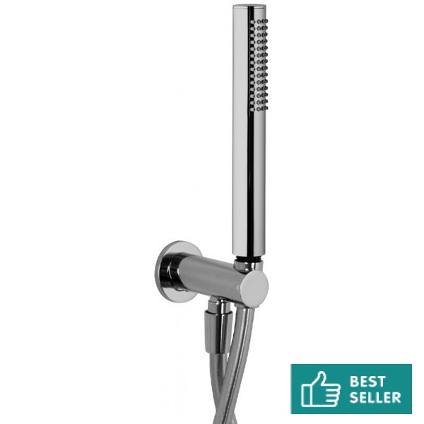 Τηλέφωνο ντους με σπιράλ & στήριγμα με παροχή 1 ροής 1,5m, ABS, χρώμα: Χρωμέ επιφάνεια: Γυαλιστερή Τηλέφωνα