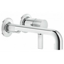 Wash basin tap Wall-mounted - external part 2 holes mixer Without waste, color: Chrome material: Brass surface: Glossy Wall-mounted - external part
